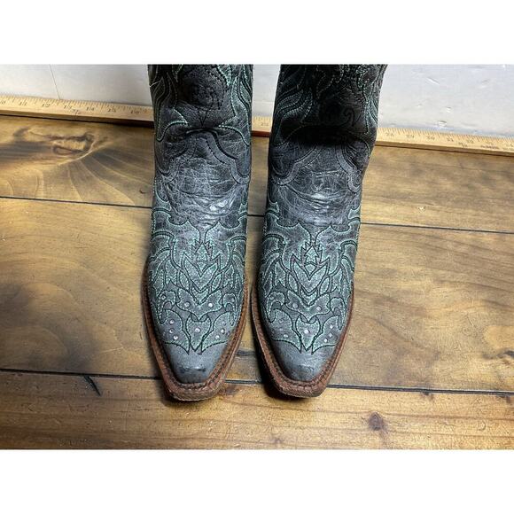 Corral Women's Back Cross And Crystals Fashion Snip Toe Boots A2810 Size 6 M - Picture 3 of 14